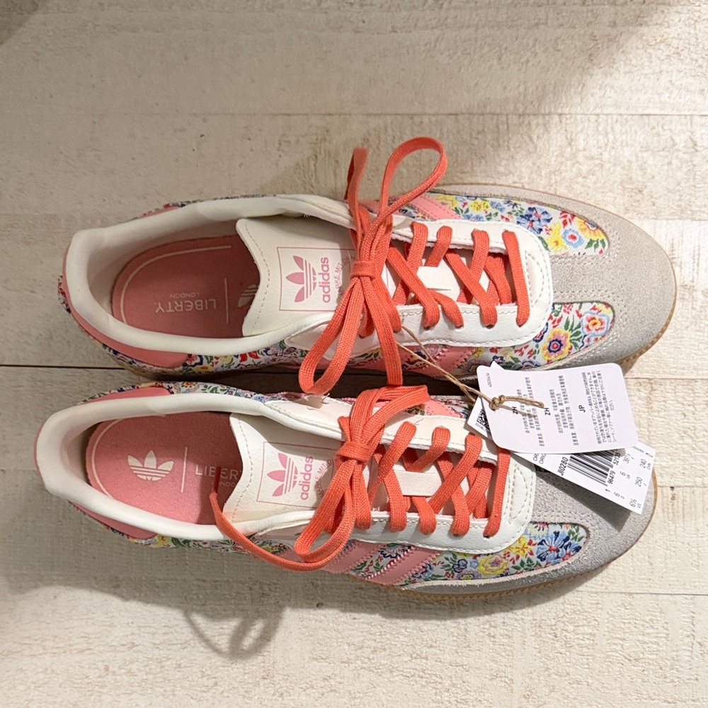 Adidas Samba OG J Women's or Junior’s Floral Sneakers - Pink and Gray
